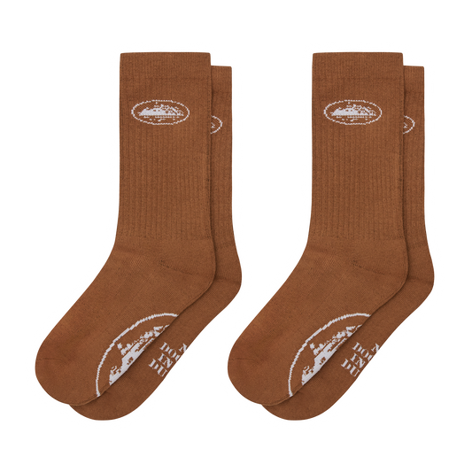 BROWN ALCATRAZ SOCKS [2 PACK]