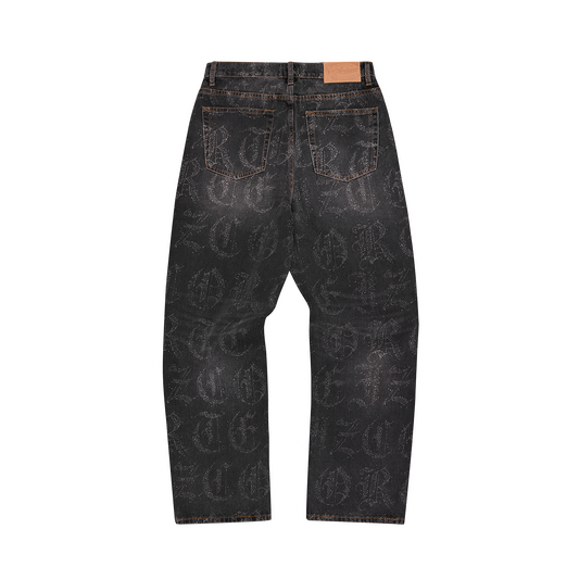 OLD ENGLISH BAGGY JEANS [BLACK WASH]