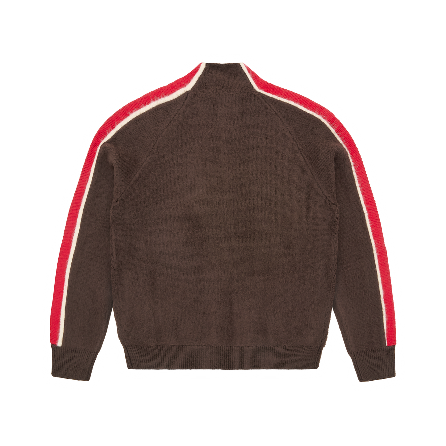 MULTI STRIPE KNIT ZIP UP [BROWN]