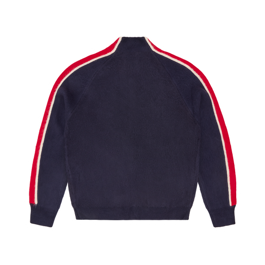 MULTI STRIPE KNIT ZIP UP [NAVY]