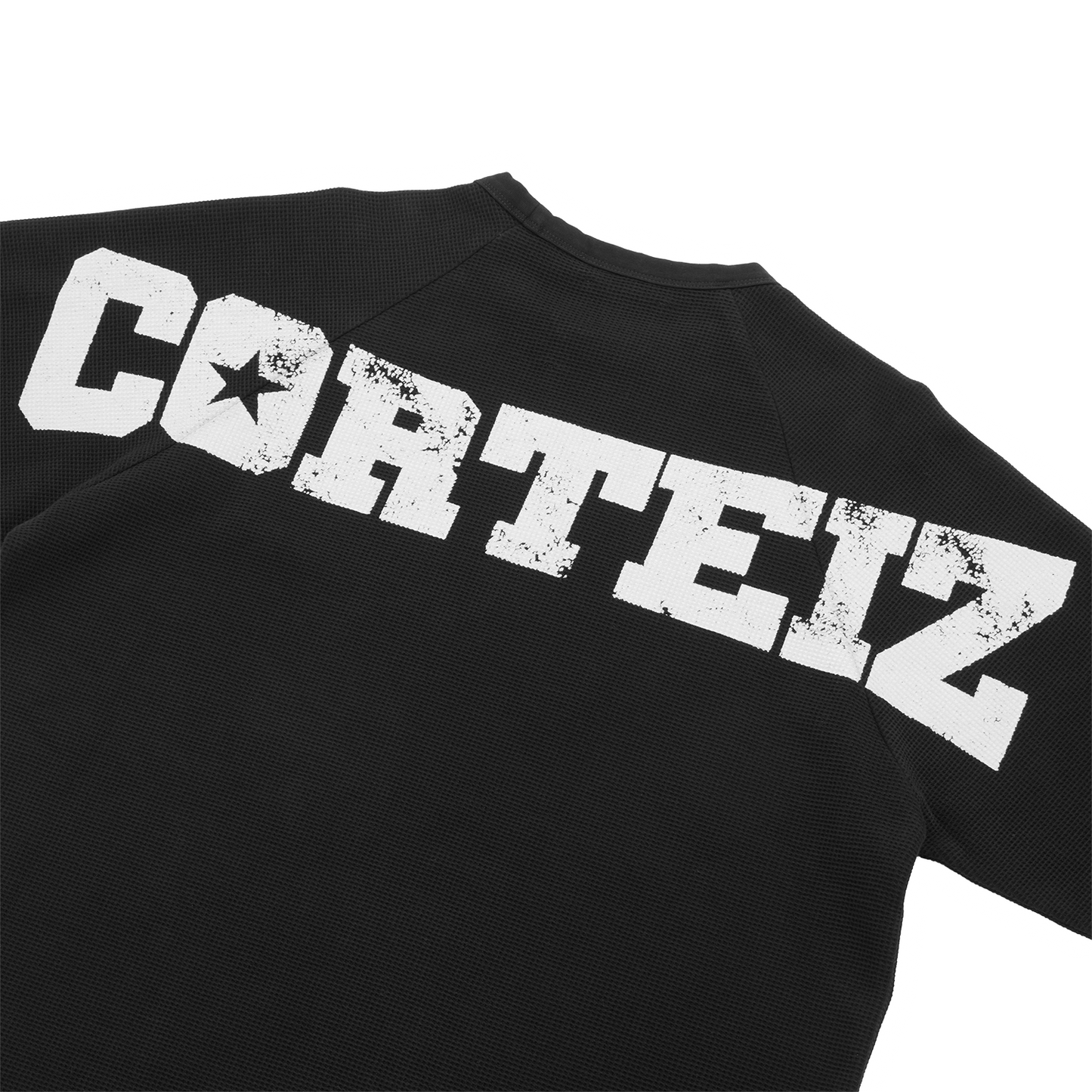 STAR RAGLAN WAFFLE THERMAL [BLACK]