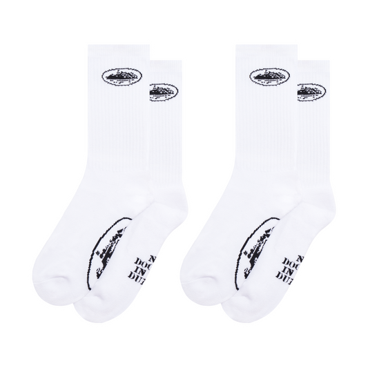 WHITE ALCATRAZ SOCKS [2 PACK]